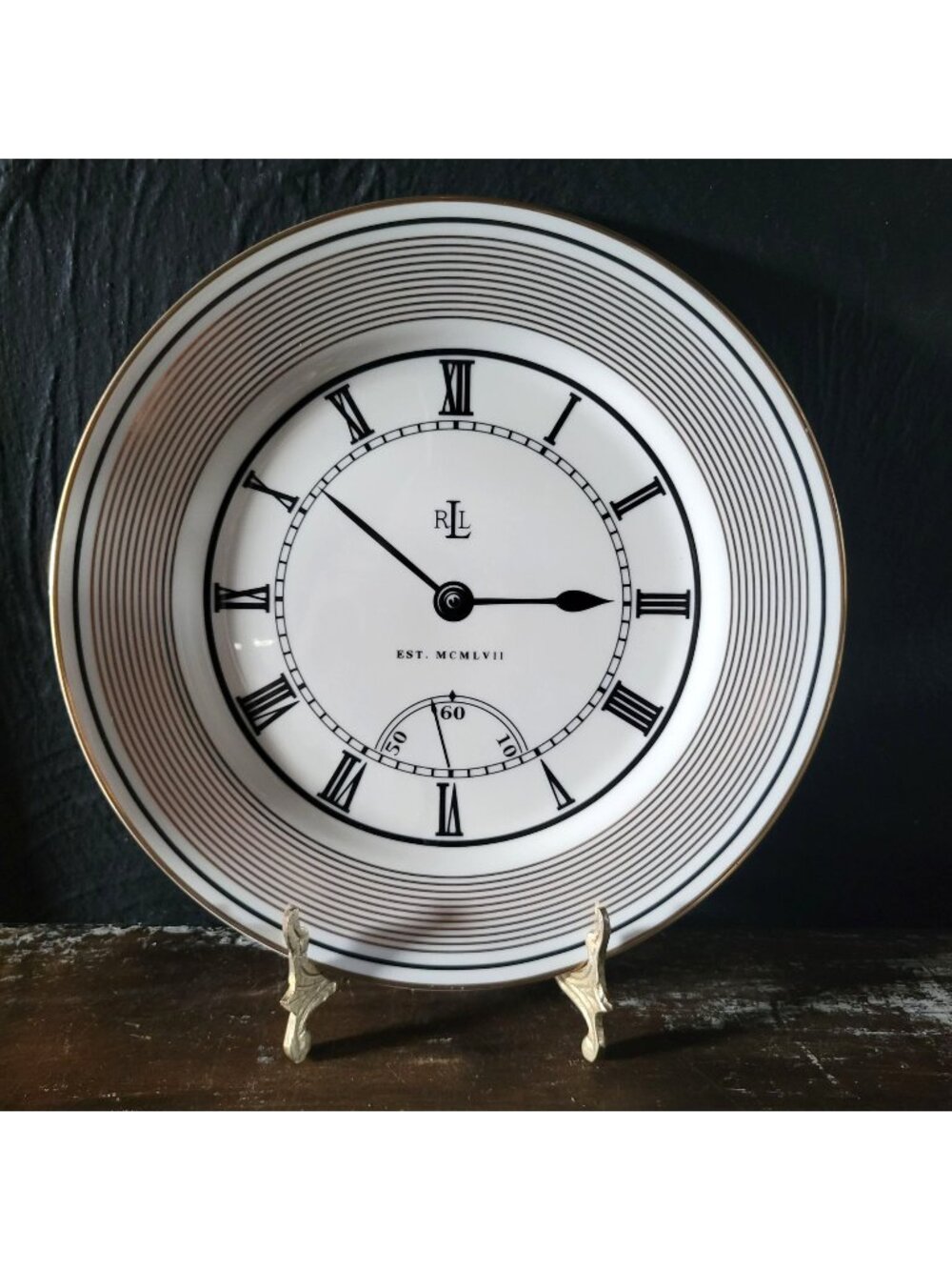 Discontinued Lauren Ralph Lauren Pocketwatch III Clock Plate 9.125", Plate Wall